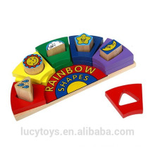 Educatioanl Toy Wooden Rainbow Shapes